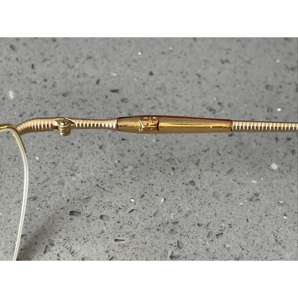 CHRISTIAN DIOR Eyeglasses Frames ONLY 49-19 01x2 Half Rim gold main image 14